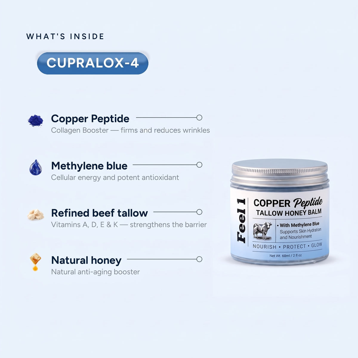 Feel1 Copper Peptide Beef Tallow Cream